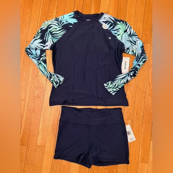 Hurley Womens Two Piece Rash Guard & Swim Shorts, NWT - Picture 5 of 9